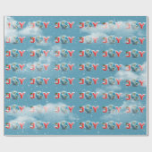 Planet Earth Christmas Joy in Clouds Cadeaupapier (Vlak)