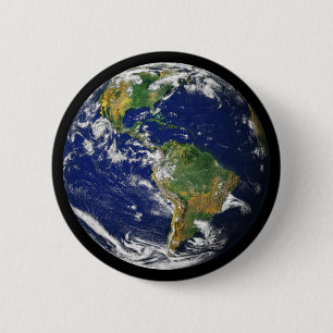Planet Earth - de blauwe marmer (Amerika's) Ronde Button 5,7 Cm