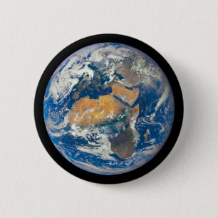 Planet Earth - De blauwe marmer (Europa en Afrika) Ronde Button 5,7 Cm