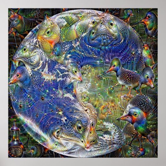 Planet Earth Deep Dream Poster (Voorkant)
