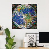 Planet Earth Deep Dream Poster (Thuiskantoor)