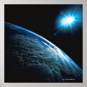 Planet Earth en Star uit de ruimte Poster