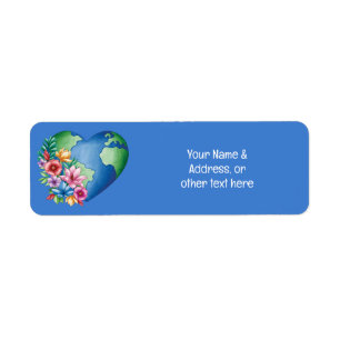Planet Earth Heart Etiket