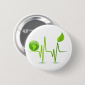 PLANET EARTH HEART MONITOR RONDE BUTTON 5,7 CM (Voorkant /achterkant)