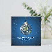 Planet Earth Holiday - uitnodiging voor kerstfeest (Staand voorkant)