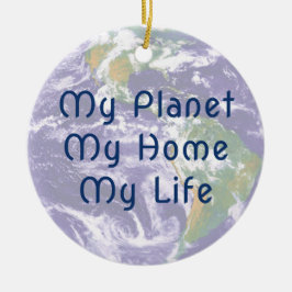 Planet Earth-kerstversiering Keramisch Ornament