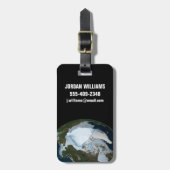 Planet Earth met Zee-ijsdekking in 1980. Bagagelabel (Voorkant verticaal)