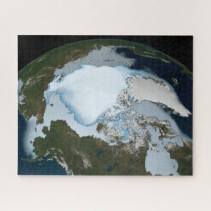 Planet Earth met Zee-ijsdekking in 1980. Legpuzzel