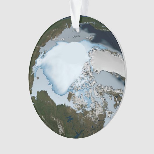 Planet Earth met Zee-ijsdekking in 1980. Ornament (voorkant)