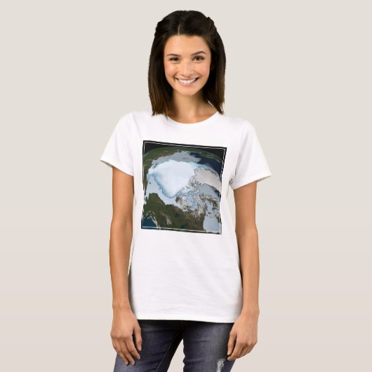 Planet Earth met Zee-ijsdekking in 1980. T-shirt (Voorkant volledig)