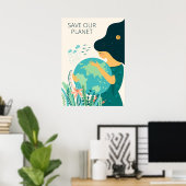 Planet Earth Moeder Poster (Thuiskantoor)