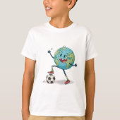 Planet Earth playing soccer T-shirt (Voorkant)