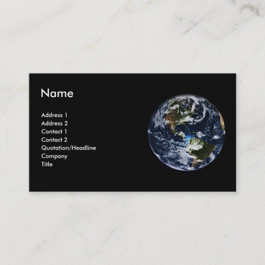 Planet Earth Profile Card Visitekaartje (Voorkant)