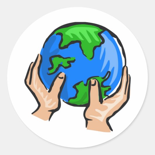 Planet Earth Ronde Sticker (Voorkant)