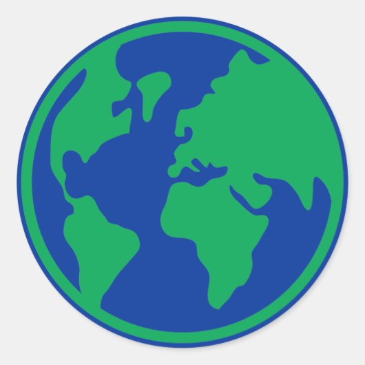 Planet Earth Ronde Sticker (Voorkant)