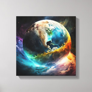 Planet Earth Space 1 Hubble Fotografie Canvas Afdruk