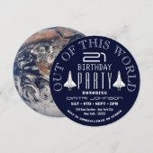 Planet Earth, Space Shuttle Birthday Party Kaart (Voorkant / Achterkant)