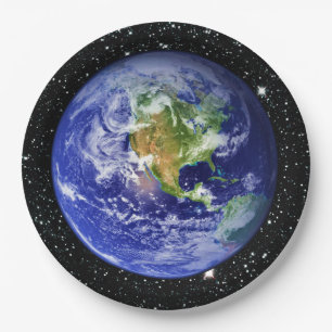 PLANET EARTH v3-sterren achtergrond (zonnestelsel) Papieren Bordje