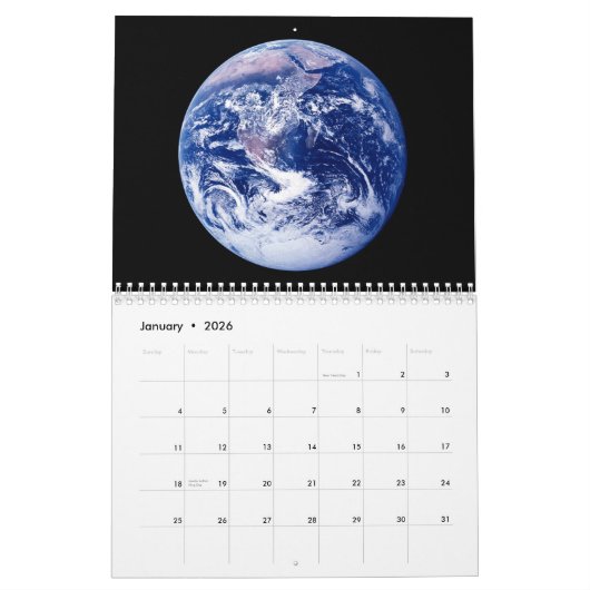 Planet Earth van het universum Kalender (Jan 2026)