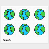 Planet Earth Vierkante Sticker (Vel)