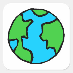 Planet Earth Vierkante Sticker