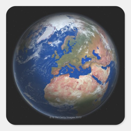 Planet Earth Vierkante Sticker (Voorkant)