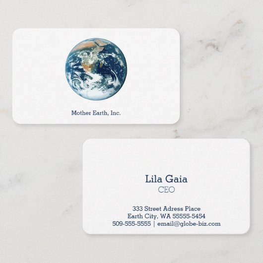 Planet Earth Visitekaartje (Voorkant / Achterkant)