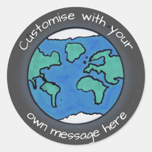 Planet Earth Wereldbol Ronde Sticker