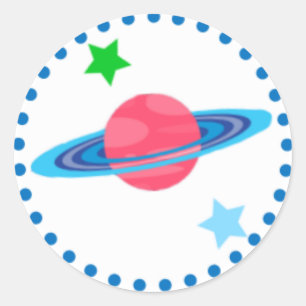 Planet- en buitenruimtesticker ronde sticker