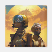 Planet Explorers Afrofuturistic Science Fiction Magneet (Voorkant)