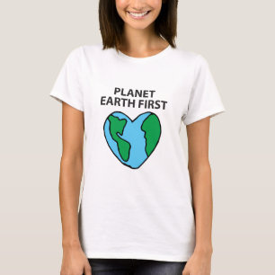 Planet First Ecoeasy Icon Happy Earth Clipart T-shirt