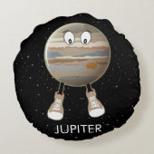 Planet Jupiter & Stars Rond Kussen (Achterkant)