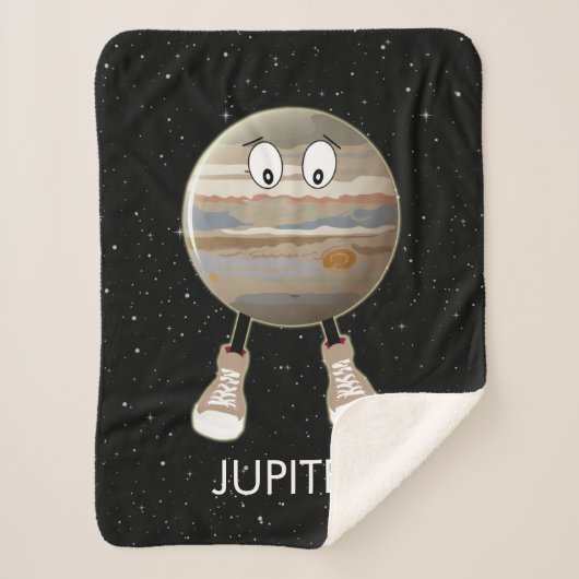 Planet Jupiter & Stars Sherpa Deken (Voorkant)