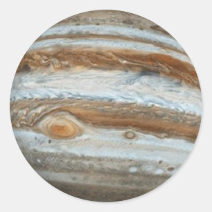 PLANET JUPITER ster achtergrond (zonnestelsel) ~ Ronde Sticker
