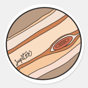 Planet Jupiter van het zonnestelsel Ronde Sticker