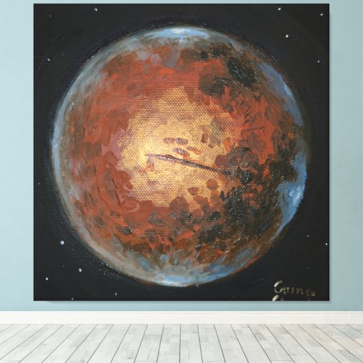 Planet Mars Canvas Afdruk (Insitu (Houten vloer))