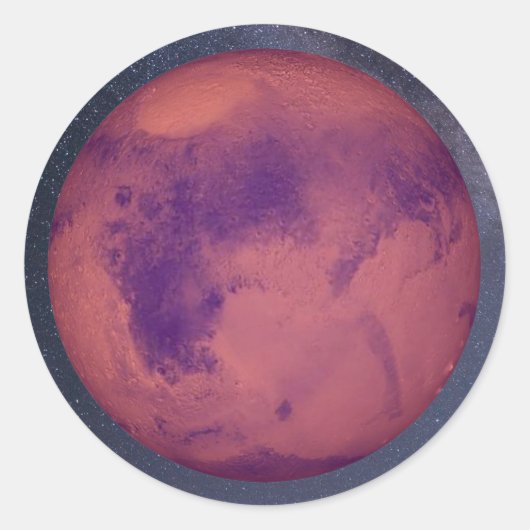 Planet Mars Classic Round Sticker (Voorkant)