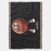 Planet Mars en sterren Deken (Voorkant Verticaal)