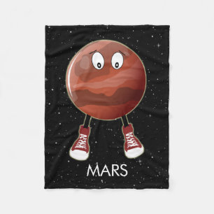 Planet Mars en sterren Fleece Deken