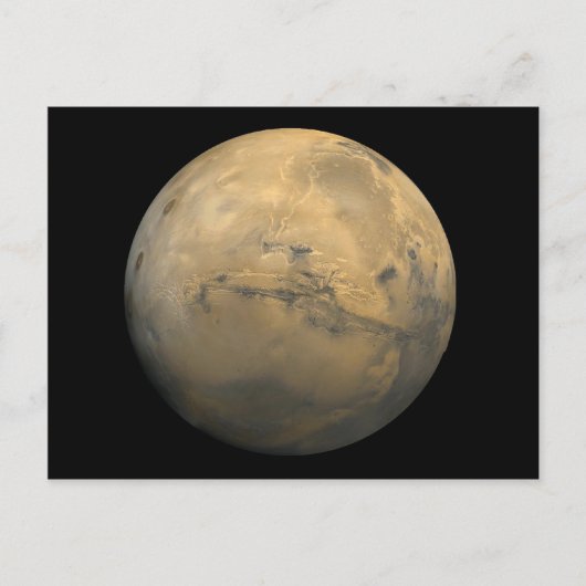 Planet Mars in het zonnestelsel NASA Briefkaart (Voorkant)