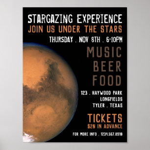 Planet Mars, Planetarium Event Adverteren Poster