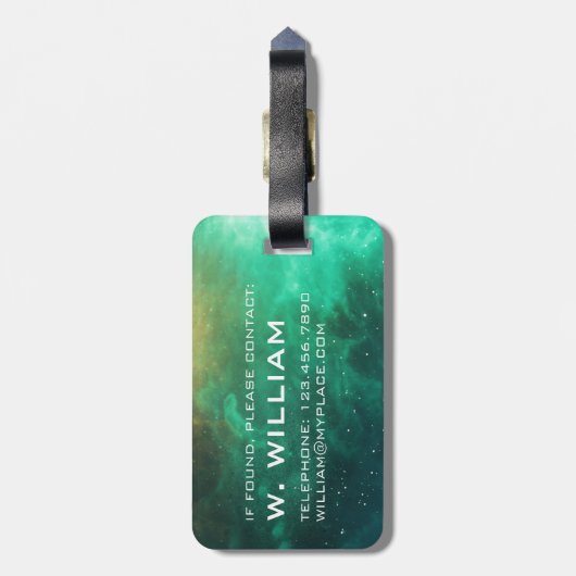 Planet Mars Solar System Space Green Galaxy Bagagelabel (Achterkant verticaal)