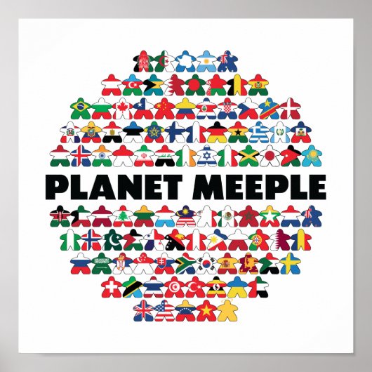 Planet Meeple, Black Text Poster (Voorkant)
