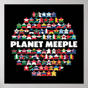 Planet Meeple, Poster en texte blanc