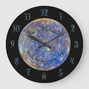 Planet Mercury Astronomy Gemini Acrylic Wall Clock Grote Klok