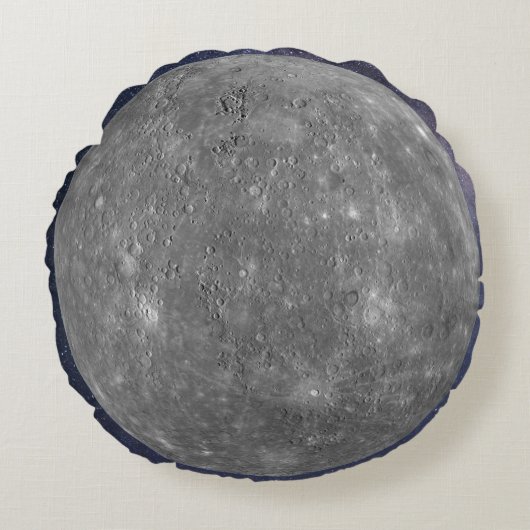 Planet Mercury Rond Kussen (Voorkant)