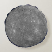 Planet Mercury Rond Kussen (Achterkant)