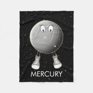 Planet Mercury & Stars Fleece Deken
