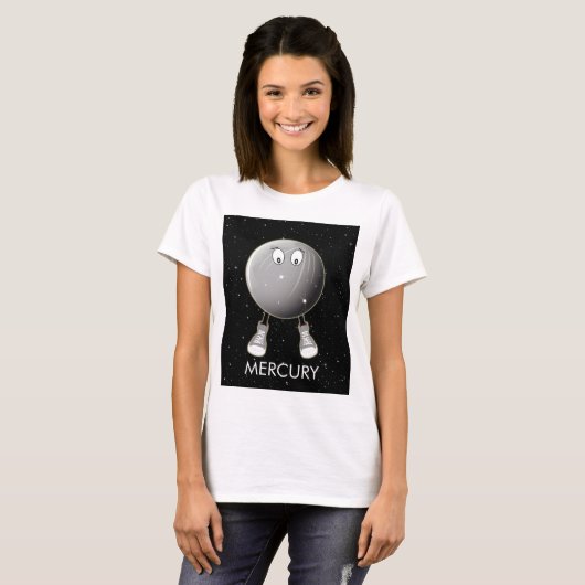 Planet Mercury & Stars T-shirt (Voorkant volledig)