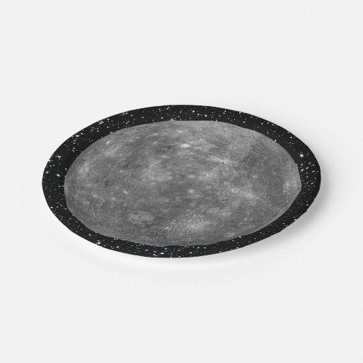 PLANET MERCURY sterachtergrond (zonnestelsel) ~ Papieren Bordje (Gekanteld)